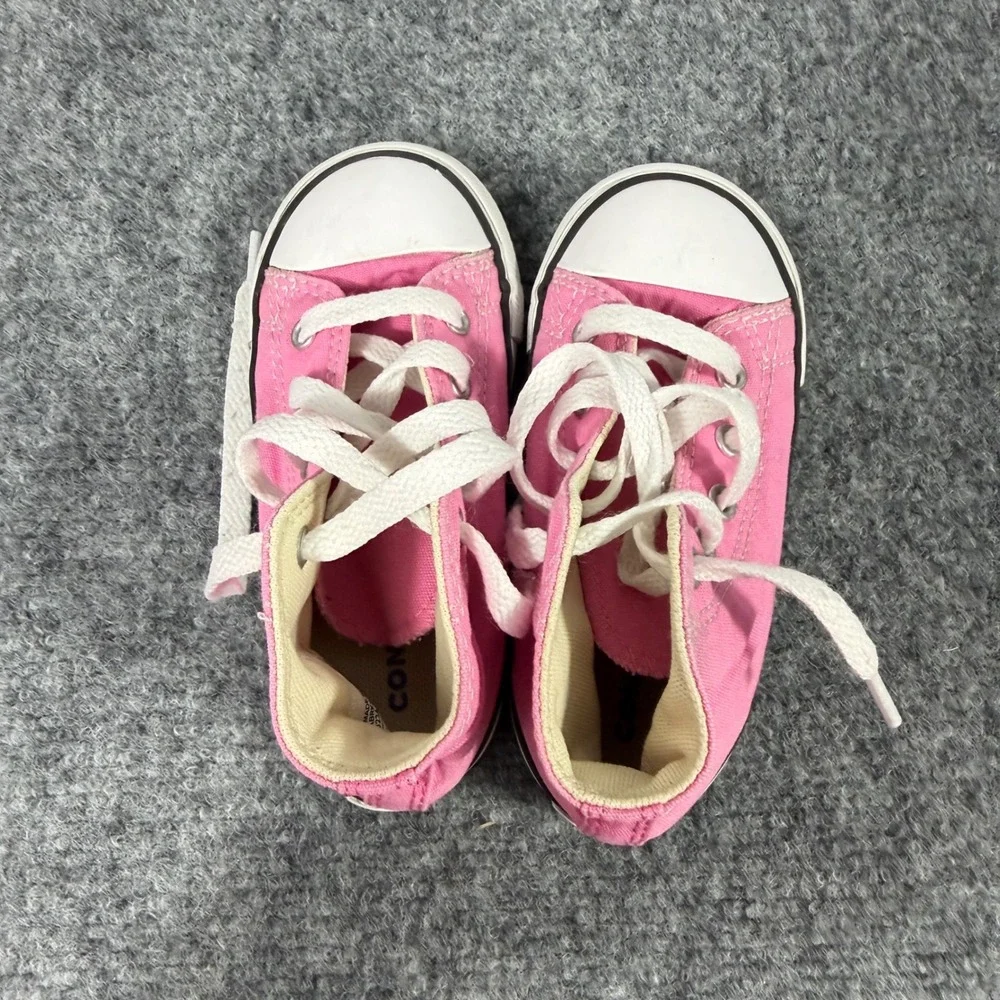Converse Chuck Taylor All Star High Top Kids Size 8 EUR 25 Pink Canvas EUC